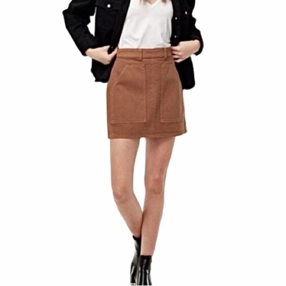 Aritzia Wilfred Free Brown Jean Denim Mini Skirt - Picture 1 of 6